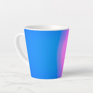 Caneca De Café Latte Gradiente Abstrato Rosa e Azul 