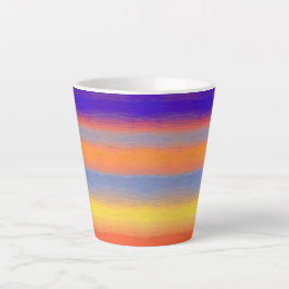 Caneca De Café Latte Gradiente de Pincelada Arco-íris Pequeno