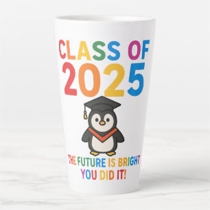 Caneca De Café Latte Graduação em Pinguim em 2025