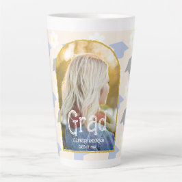 Caneca De Café Latte Graduação em Tom de Pêssego Retrô
