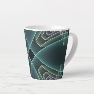 Caneca De Café Latte Gráfico de Arte Geométrica Teal Moderna