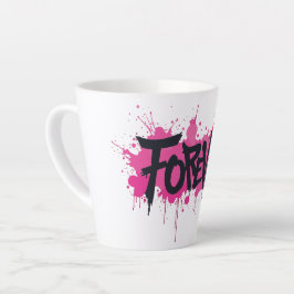 Caneca De Café Latte Grafite rosa quente "FOREVER"