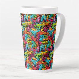 Caneca De Café Latte Grafite, Tinta Pingando