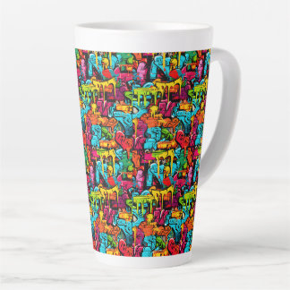 Caneca De Café Latte Grafite, Tinta Pingando