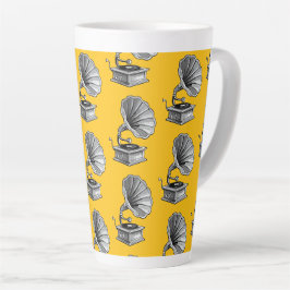 Caneca De Café Latte Gramofone