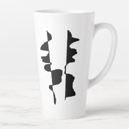 Caneca De Café Latte Grand Mug Latte Art Abstrait Dual Face