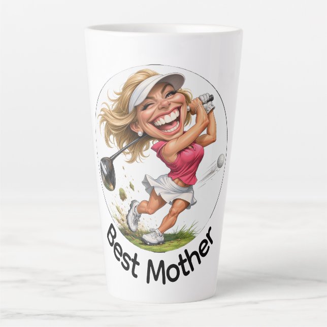 Caneca de Café Latte Grande do Dia das Mães de Gol (Frente)