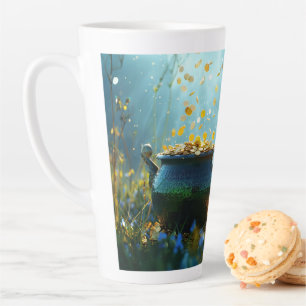 Caneca De Café Latte Grande pote de ornamentado do Dia de São Patrick d