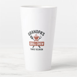 Caneca De Café Latte Grandpa’s Grill Crew | Family BBQ Reunion Shirt