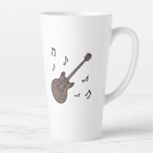 Caneca De Café Latte Grãos de Café-Café-Viola-Arte do Café-Música-