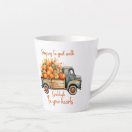 Caneca De Café Latte Grateful Harvest – Singing to God with Autumn Joy