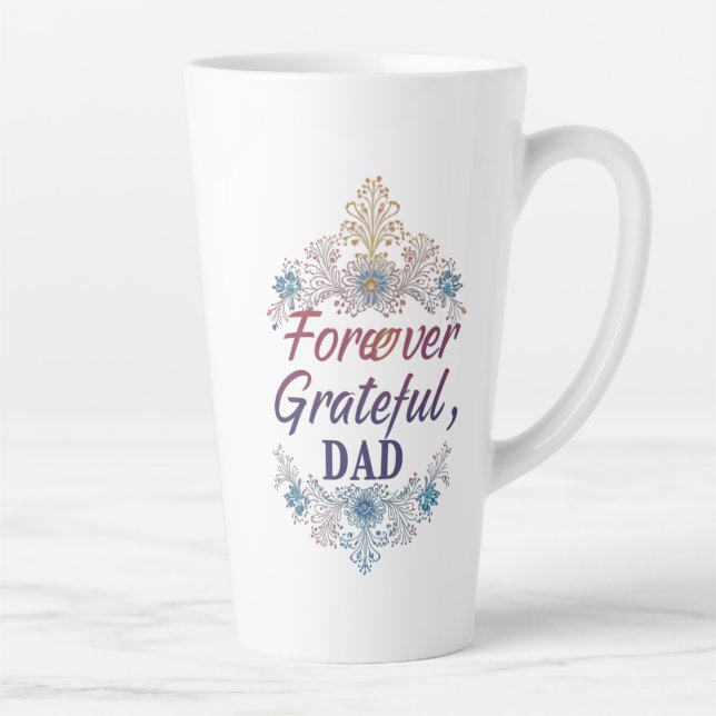 Caneca De Café Latte Grateful, Pai" Lâmpada Grande, 17oz (Direita)