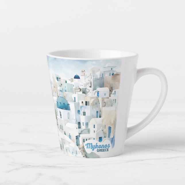 Caneca De Café Latte Grécia Mykonos (Direita)