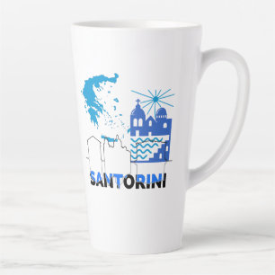 Caneca De Café Latte Grécia Santorini.b