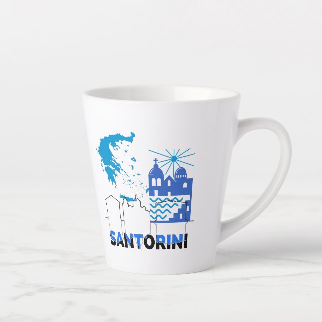 Caneca De Café Latte Grécia Santorini.b (Direita)