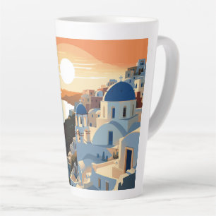Caneca De Café Latte GRÉCIA SANTORINI nº 1