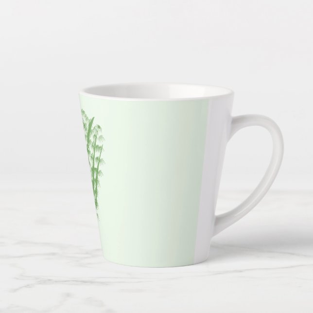 Caneca De Café Latte Green plant in the shape of a bouquet. (Direita)