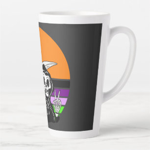 Caneca De Café Latte Grim Reaper - Halloween Sunset Jack O'Lantern