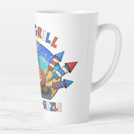 Caneca De Café Latte Grizz & Grill: Nascer de zurbar a cerveja, o hambú