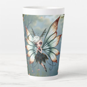Caneca De Café Latte Guardiã Fada Fofa na Floresta Mágica