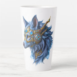 Caneca De Café Latte Guardião Enluarado do Véu de Safira.