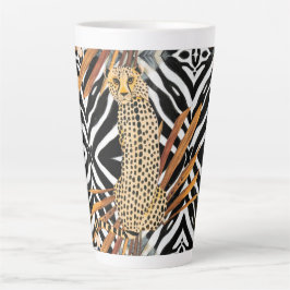 Caneca De Café Latte Guepardo Selvagem