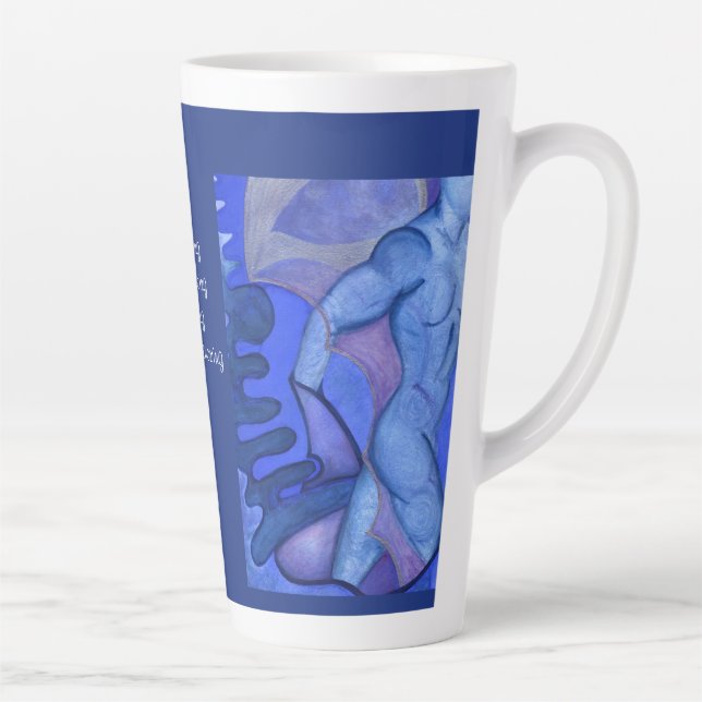 Caneca De Café Latte Guerreiro Índigo (Direita)