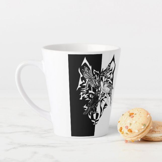 Caneca De Café Latte Guias Animais Selvagens Com Altura De 4" (In Situ)