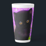 Caneca De Café Latte Gustav Klimt Cat<br><div class="desc">Latte Mug com um gato Gustav Klimt! Este gatinho fluffy fica num campo verde de flores roxas. Um presente perfeito para amantes de gatos e entusiastas de arte austríacos!</div>
