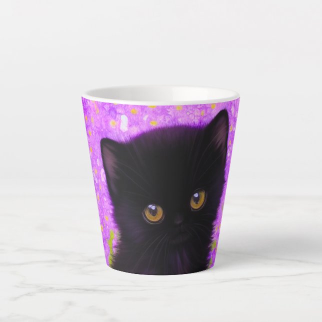 Caneca De Café Latte Gustav Klimt Cat (Frente)