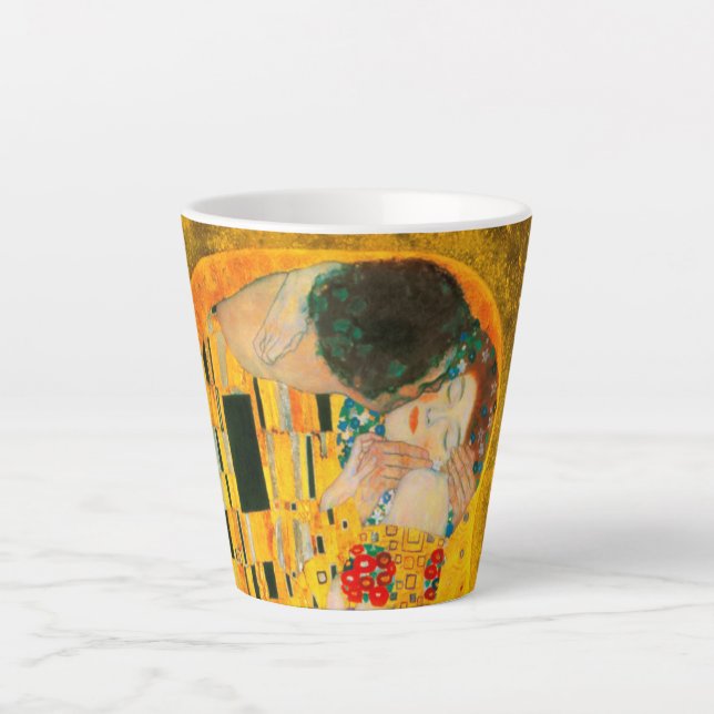 Caneca De Café Latte Gustav Klimt O Beijo (Frente)