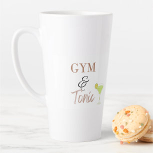 Caneca De Café Latte Gym & Tonic Presente Divertido de Fitness para Ama