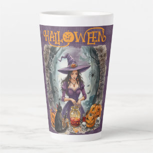 Caneca De Café Latte Halloween, A Poção da Meia-Noite da Bruxa