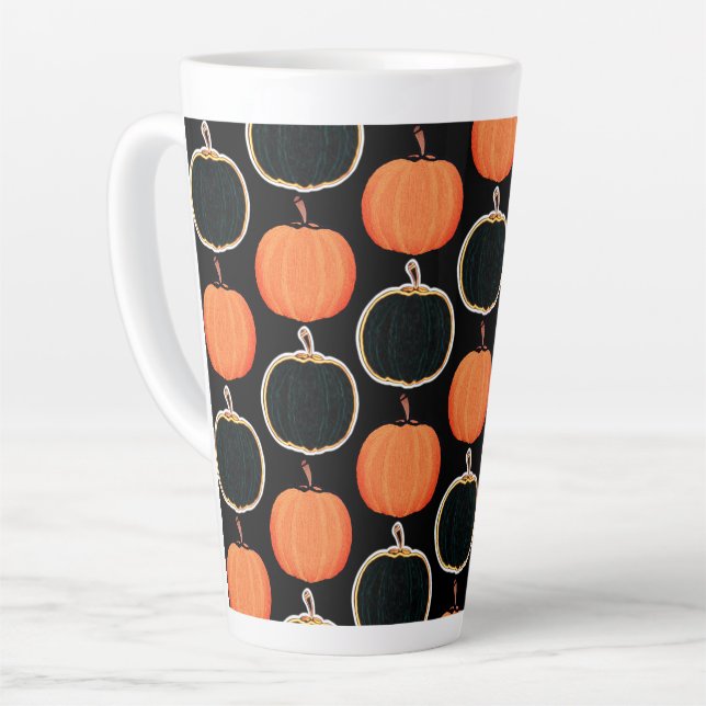Caneca De Café Latte Halloween/abóbora Latte Mug (Ângulo esquerdo)
