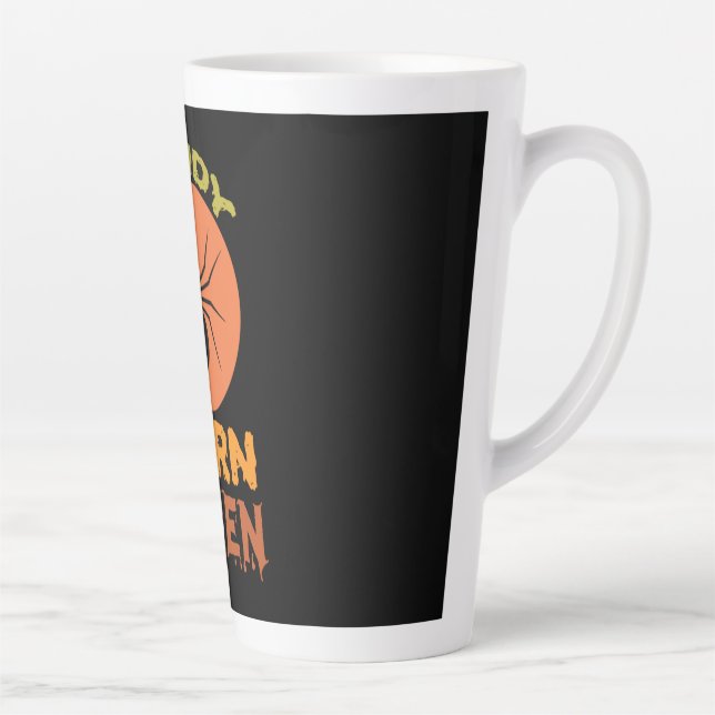 Caneca De Café Latte Halloween Candy Corn Queen Birthday (Direita)