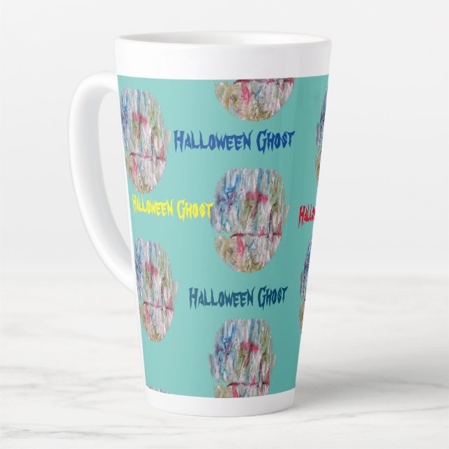 Caneca De Café Latte Halloween Ghost (Ângulo esquerdo)