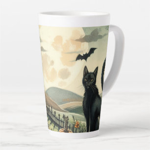 Caneca De Café Latte Halloween/outono/Outono/Abóbora/gato