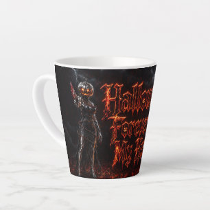 Caneca De Café Latte Halloween Para Sempre No Meu Coração Abóbora Gótic