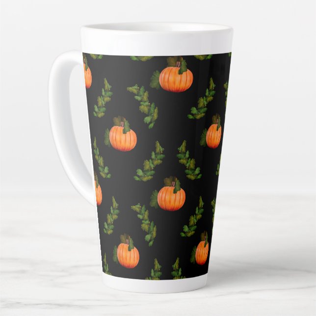 Caneca De Café Latte Halloween Pumpkins (Ângulo esquerdo)