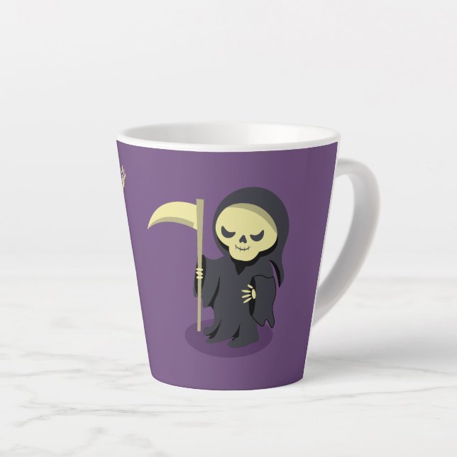 Caneca De Café Latte Halloween Skeleton Dracula Mummy Grim Reaper (Ângulo direito)