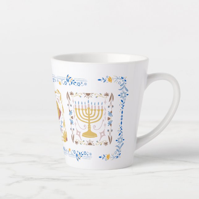 Caneca De Café Latte Hanukkah Latte Mug (Direita)