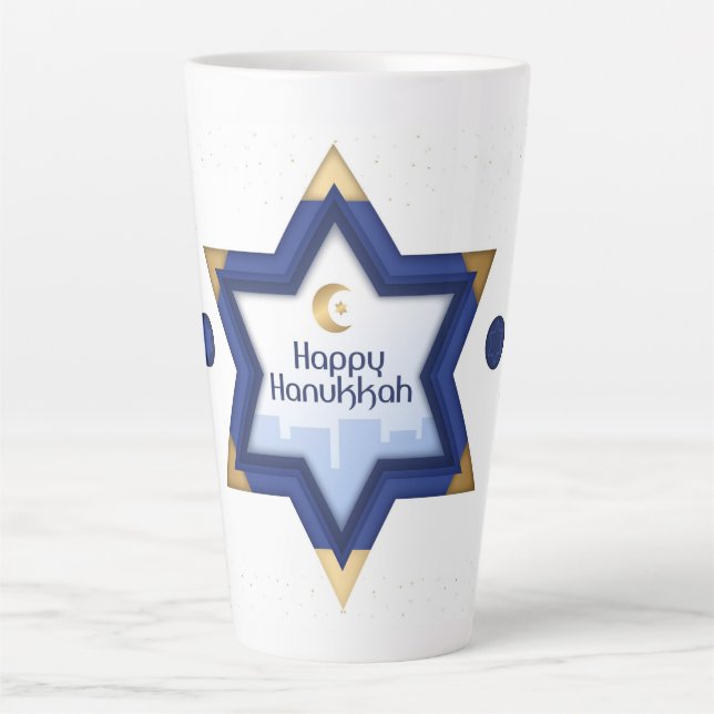 Caneca De Café Latte Hanukkah Latte Mug (Frente)