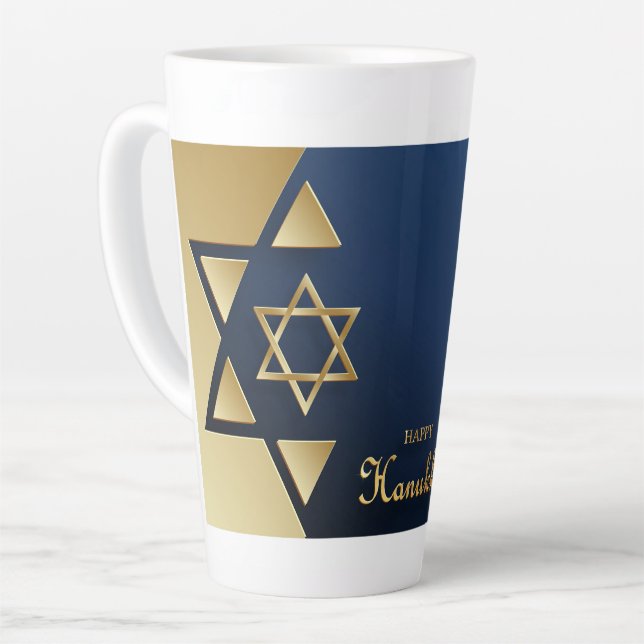 Caneca De Café Latte Hanukkah Latte Mug (Ângulo esquerdo)
