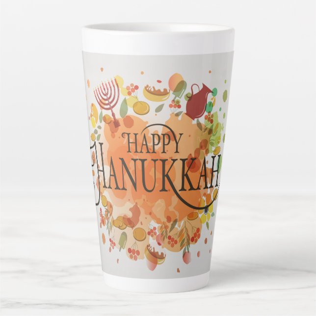 Caneca De Café Latte Hanukkah Latte Mug (Frente)
