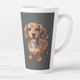 Caneca De Café Latte Happy Dachshund Puppy