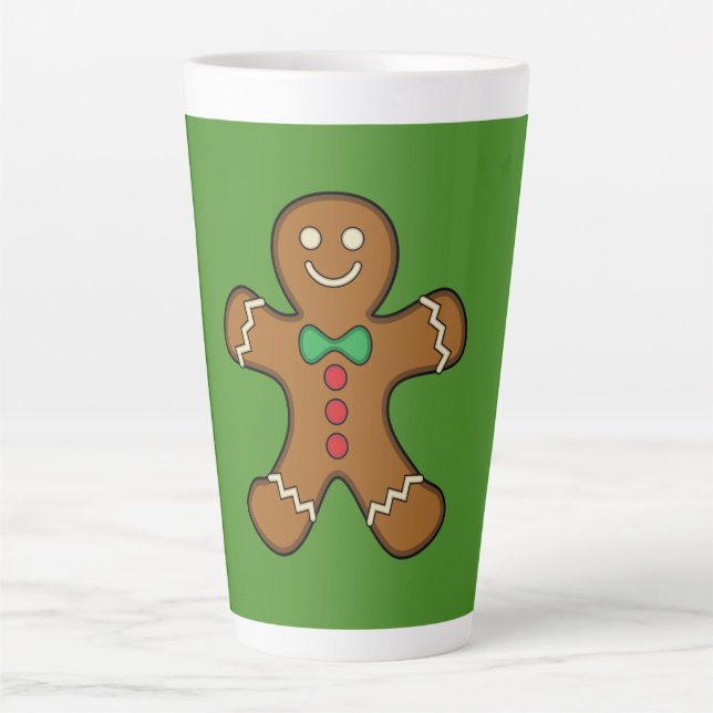 Caneca De Café Latte Happy Gingerpão Man (Frente)