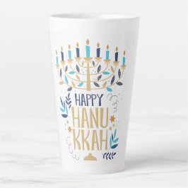 Caneca De Café Latte Happy Hanukkah