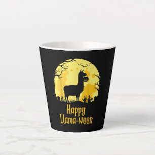 Caneca De Café Latte Happy Llamaentre Dia de as Bruxas engraçado Llama