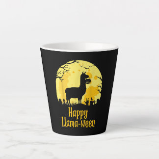 Caneca De Café Latte Happy Llamaentre Dia de as Bruxas engraçado Llama