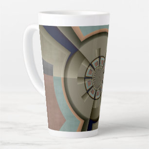 Caneca De Café Latte Harmonia de Cores Abstratas Modernas Arte Gráfica 
